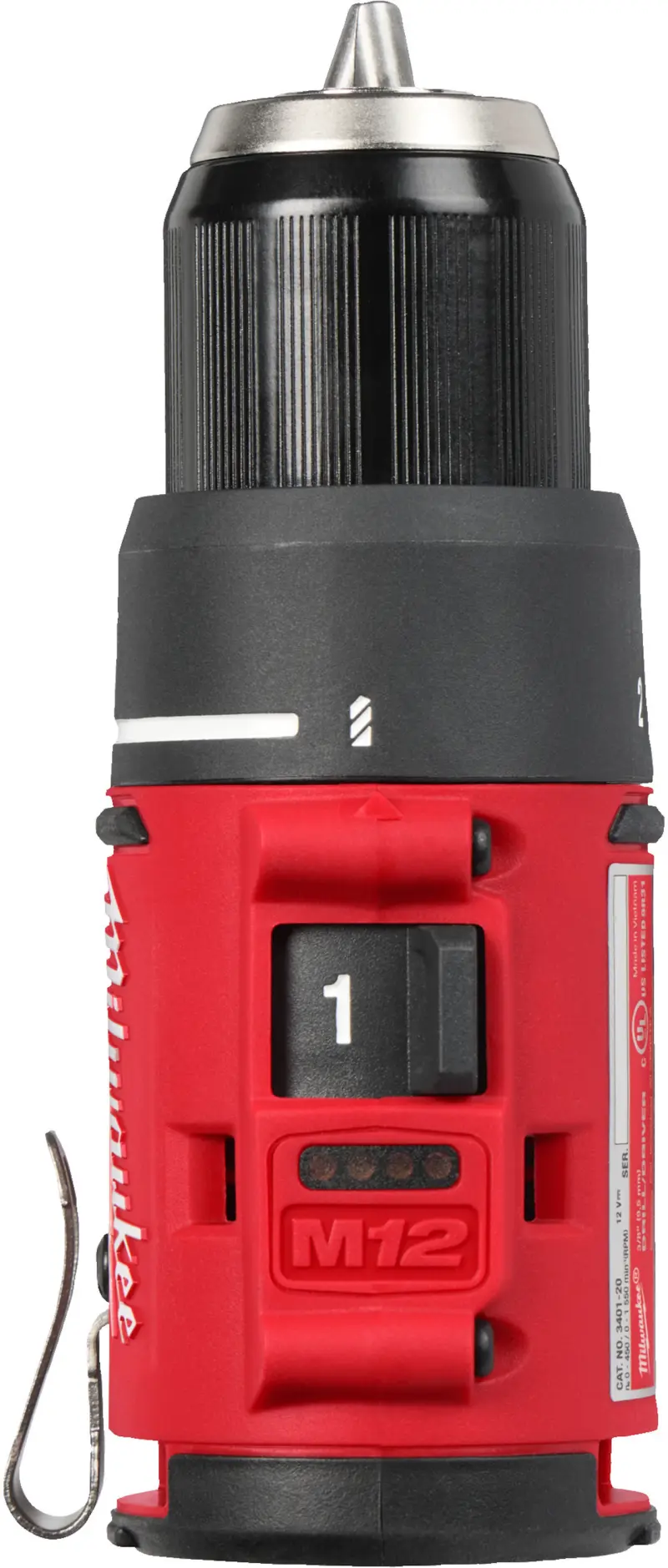 Aku vrtací šroubovák Milwaukee M12 BLDDRC-201B, aku vrtačka, aku M12 B2 + C12 C + taška, 4933500773